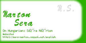 marton sera business card
